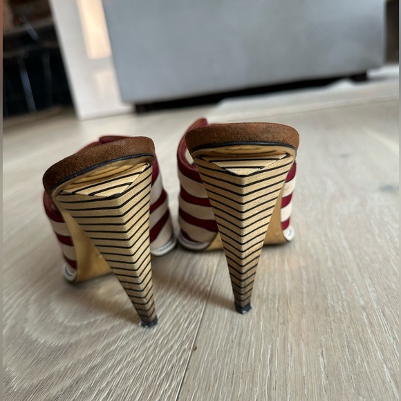 Fendi Striped Satin Mules / Heels IT 39 / US 9 - Picture 7 of 16